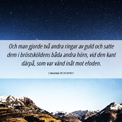 Picture 06 - 2 Mosebok 39:19 SV1917 - Och man gjorde två andra ringar av guld och - Bible Verse Picture