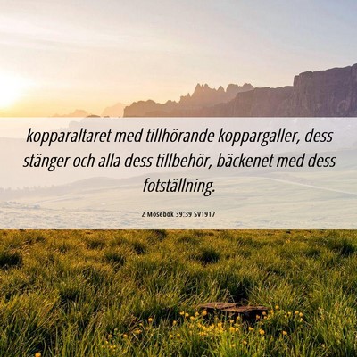 Picture 06 - 2 Mosebok 39:39 SV1917 - kopparaltaret med tillhörande koppargaller, dess - Bible Verse Picture