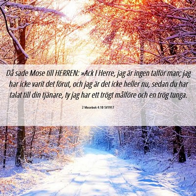Picture 06 - 2 Mosebok 4:10 SV1917 - Då sade Mose till HERREN: »Ack I Herre, jag är - Bible Verse Picture