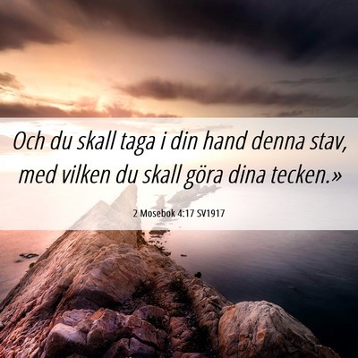 Picture 06 - 2 Mosebok 4:17 SV1917 - Och du skall taga i din hand denna stav, med - Bible Verse Picture