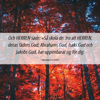 Picture 06 - 2 Mosebok 4:5 SV1917 - Och HERREN sade: »Så skola de. tro att HERREN, - Bible Verse Picture