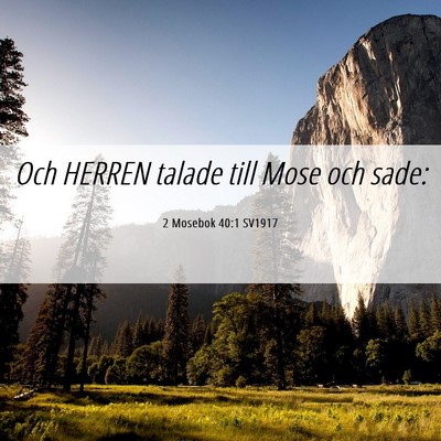 Picture 06 - 2 Mosebok 40:1 SV1917 - Och HERREN talade till Mose och - Bible Verse Picture