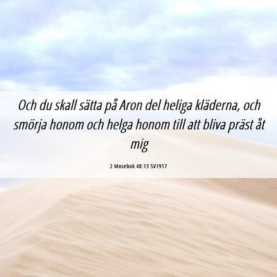 Picture 06 - 2 Mosebok 40:13 SV1917 - Och du skall sätta på Aron del heliga - Bible Verse Picture