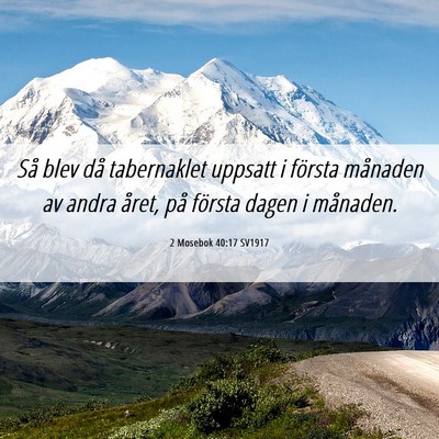 Picture 06 - 2 Mosebok 40:17 SV1917 - Så blev då tabernaklet uppsatt i första - Bible Verse Picture