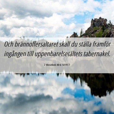 Picture 06 - 2 Mosebok 40:6 SV1917 - Och brännoffersaltaret skall du ställa framför - Bible Verse Picture