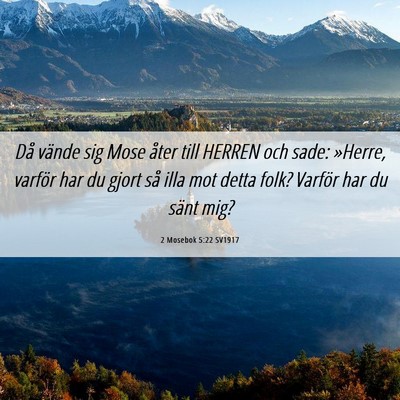 Picture 06 - 2 Mosebok 5:22 SV1917 - Då vände sig Mose åter till HERREN och sade: - Bible Verse Picture