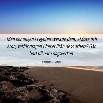 Picture 06 - 2 Mosebok 5:4 SV1917 - Men konungen i Egypten svarade dem: »Mose och - Bible Verse Picture