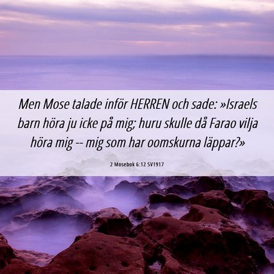 Picture 06 - 2 Mosebok 6:12 SV1917 - Men Mose talade inför HERREN och sade: »Israels - Bible Verse Picture