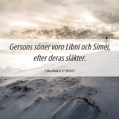Picture 06 - 2 Mosebok 6:17 SV1917 - Gersons söner voro Libni och Simei, efter deras - Bible Verse Picture