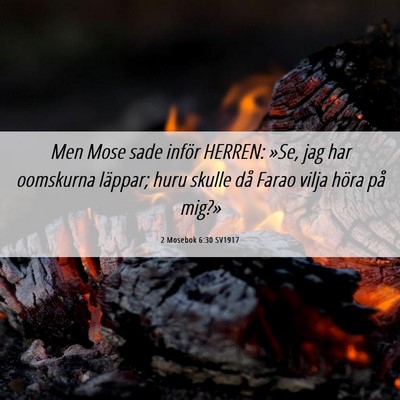 Picture 06 - 2 Mosebok 6:30 SV1917 - Men Mose sade inför HERREN: »Se, jag har - Bible Verse Picture