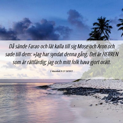 Picture 06 - 2 Mosebok 9:27 SV1917 - Då sände Farao och lät kalla till sig Mose och - Bible Verse Picture