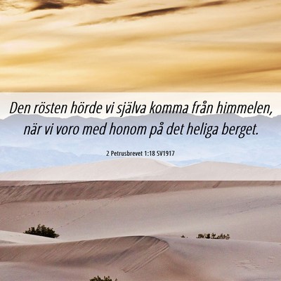 Picture 06 - 2 Petrusbrevet 1:18 SV1917 - Den rösten hörde vi själva komma från - Bible Verse Picture