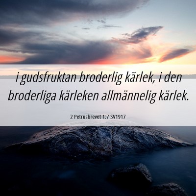 Picture 06 - 2 Petrusbrevet 1:7 SV1917 - i gudsfruktan broderlig kärlek, i den broderliga - Bible Verse Picture