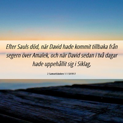 Picture 06 - 2 Samuelsboken 1:1 SV1917 - Efter Sauls död, när David hade kommit tillbaka - Bible Verse Picture