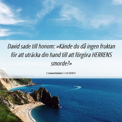 Picture 06 - 2 Samuelsboken 1:14 SV1917 - David sade till honom: »Kände du då ingen - Bible Verse Picture