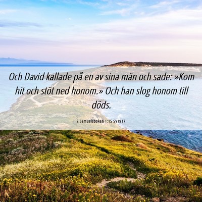 Picture 06 - 2 Samuelsboken 1:15 SV1917 - Och David kallade på en av sina män och sade: - Bible Verse Picture