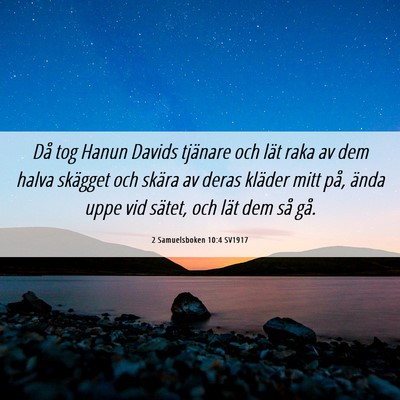 Picture 06 - 2 Samuelsboken 10:4 SV1917 - Då tog Hanun Davids tjänare och lät raka av - Bible Verse Picture
