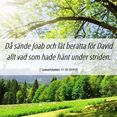 Picture 06 - 2 Samuelsboken 11:18 SV1917 - Då sände Joab och lät berätta för David allt - Bible Verse Picture