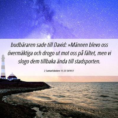Picture 06 - 2 Samuelsboken 11:23 SV1917 - budbäraren sade till David: »Männen blevo oss - Bible Verse Picture