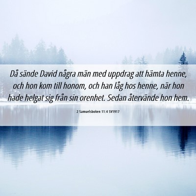 Picture 06 - 2 Samuelsboken 11:4 SV1917 - Då sände David några män med uppdrag att - Bible Verse Picture