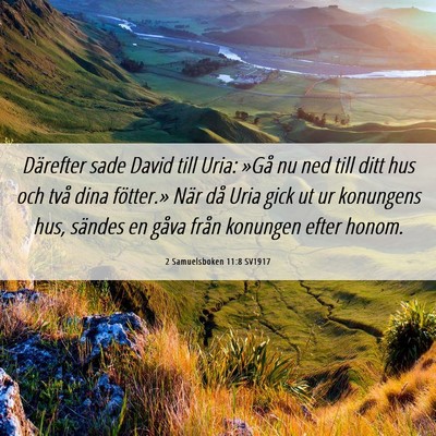 Picture 06 - 2 Samuelsboken 11:8 SV1917 - Därefter sade David till Uria: »Gå nu ned till - Bible Verse Picture
