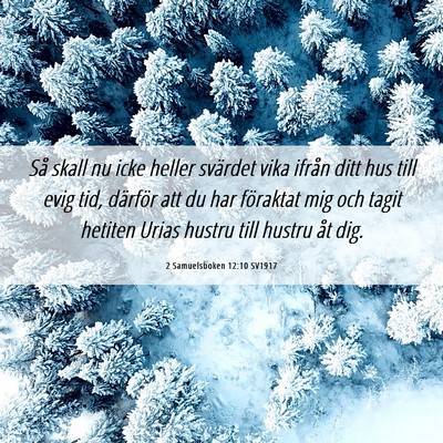 Picture 06 - 2 Samuelsboken 12:10 SV1917 - Så skall nu icke heller svärdet vika ifrån - Bible Verse Picture