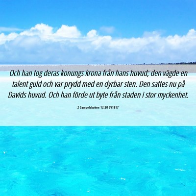 Picture 06 - 2 Samuelsboken 12:30 SV1917 - Och han tog deras konungs krona från hans huvud; - Bible Verse Picture