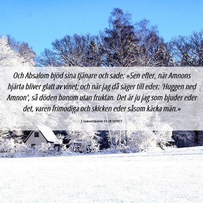 Picture 06 - 2 Samuelsboken 13:28 SV1917 - Och Absalom bjöd sina tjänare och sade: »Sen - Bible Verse Picture