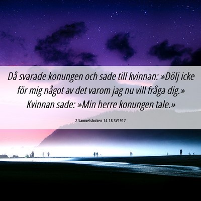 Picture 06 - 2 Samuelsboken 14:18 SV1917 - Då svarade konungen och sade till kvinnan: - Bible Verse Picture