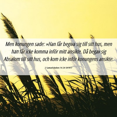 Picture 06 - 2 Samuelsboken 14:24 SV1917 - Men konungen sade: »Han får begiva sig till - Bible Verse Picture