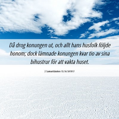 Picture 06 - 2 Samuelsboken 15:16 SV1917 - Då drog konungen ut, och allt hans husfolk - Bible Verse Picture