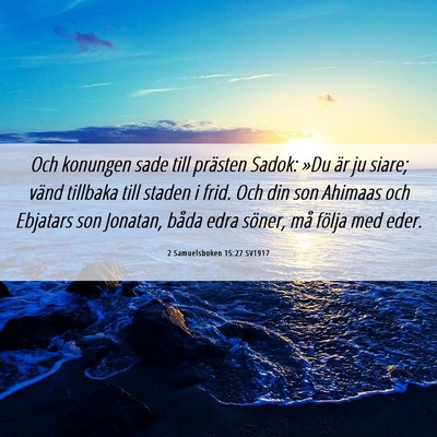 Picture 06 - 2 Samuelsboken 15:27 SV1917 - Och konungen sade till prästen Sadok: »Du är - Bible Verse Picture