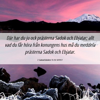 Picture 06 - 2 Samuelsboken 15:35 SV1917 - Där har du ju ock prästerna Sadok och Ebjatar; - Bible Verse Picture