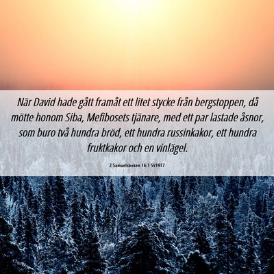 Picture 06 - 2 Samuelsboken 16:1 SV1917 - När David hade gått framåt ett litet stycke - Bible Verse Picture