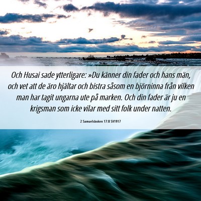 Picture 06 - 2 Samuelsboken 17:8 SV1917 - Och Husai sade ytterligare: »Du känner din - Bible Verse Picture