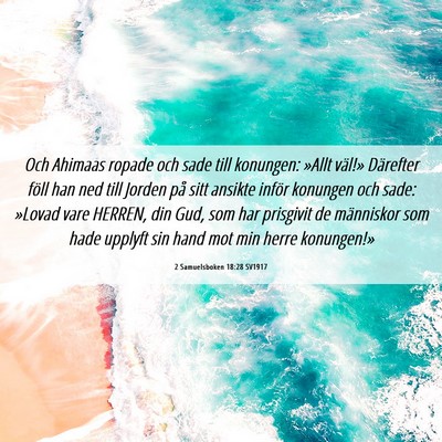 Picture 06 - 2 Samuelsboken 18:28 SV1917 - Och Ahimaas ropade och sade till konungen: »Allt - Bible Verse Picture