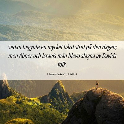 Picture 06 - 2 Samuelsboken 2:17 SV1917 - Sedan begynte en mycket hård strid på den - Bible Verse Picture