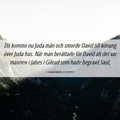 Picture 06 - 2 Samuelsboken 2:4 SV1917 - Dit kommo nu Juda män och smorde David till - Bible Verse Picture