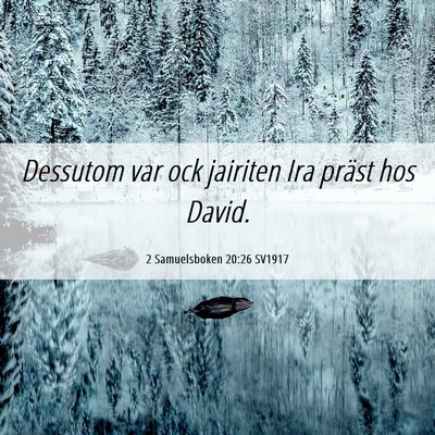 Picture 06 - 2 Samuelsboken 20:26 SV1917 - Dessutom var ock jairiten Ira präst hos - Bible Verse Picture