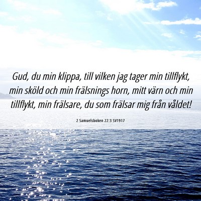 Picture 06 - 2 Samuelsboken 22:3 SV1917 - Gud, du min klippa, till vilken jag tager min - Bible Verse Picture