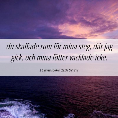 Picture 06 - 2 Samuelsboken 22:37 SV1917 - du skaffade rum för mina steg, där jag gick, - Bible Verse Picture