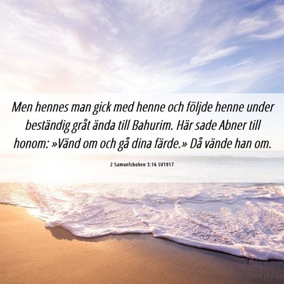 Picture 06 - 2 Samuelsboken 3:16 SV1917 - Men hennes man gick med henne och följde henne - Bible Verse Picture
