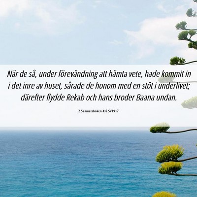Picture 06 - 2 Samuelsboken 4:6 SV1917 - När de så, under förevändning att hämta - Bible Verse Picture
