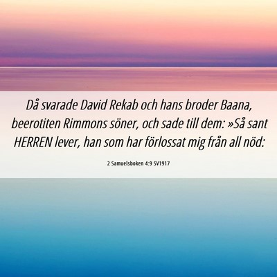 Picture 06 - 2 Samuelsboken 4:9 SV1917 - Då svarade David Rekab och hans broder Baana, - Bible Verse Picture