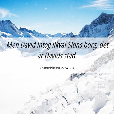 Picture 06 - 2 Samuelsboken 5:7 SV1917 - Men David intog likväl Sions borg, det är - Bible Verse Picture