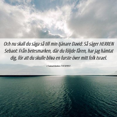 Picture 06 - 2 Samuelsboken 7:8 SV1917 - Och nu skall du säga så till min tjänare - Bible Verse Picture