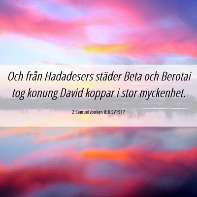 Picture 06 - 2 Samuelsboken 8:8 SV1917 - Och från Hadadesers städer Beta och Berotai tog - Bible Verse Picture