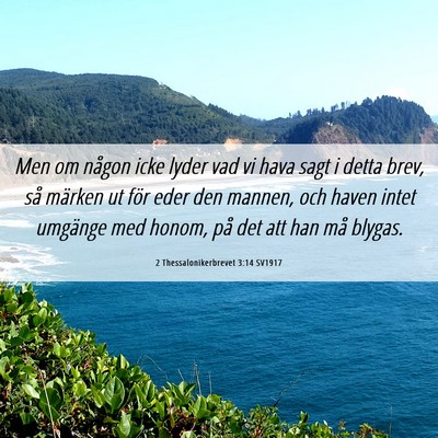 Picture 06 - 2 Thessalonikerbrevet 3:14 SV1917 - Men om någon icke lyder vad vi hava sagt i detta - Bible Verse Picture