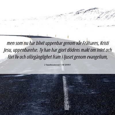 Picture 06 - 2 Timotheosbrevet 1:10 SV1917 - men som nu har blivit uppenbar genom vår - Bible Verse Picture