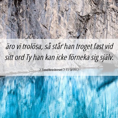 Picture 06 - 2 Timotheosbrevet 2:13 SV1917 - äro vi trolösa, så står han troget fast vid - Bible Verse Picture